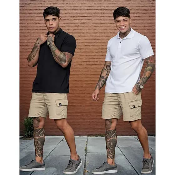 Camisa Polo Masculina Básica Lisa Camisa Polo Uniforme
