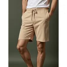 Bermuda de Moletom Com Amarração e Elástico Academia Masculina Shorts Bolsos Fundos