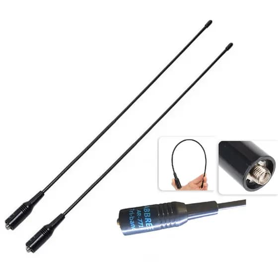 Kit 2 Antena Radio Baofeng Tri-band 771 Flexivel Uv-82 Uv-5R