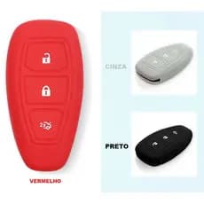 Capa Silicone Chave Presencial 3 Botões Ford Ecosport Focus Ranger Fiesta Mondeo Eco Sport