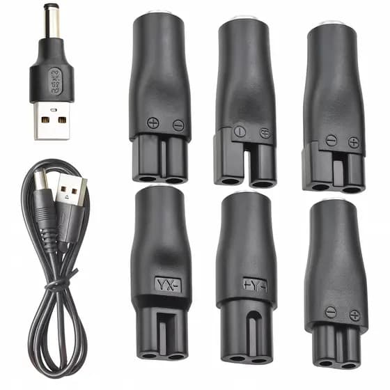 Kit 8 Peças Cabo Usb 5v Adaptador Carregador Para Barbeador