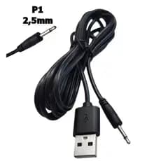 Cabo USB Para Massageador Vibrad0r DC 2,5mm P1 5V - 1 Metro