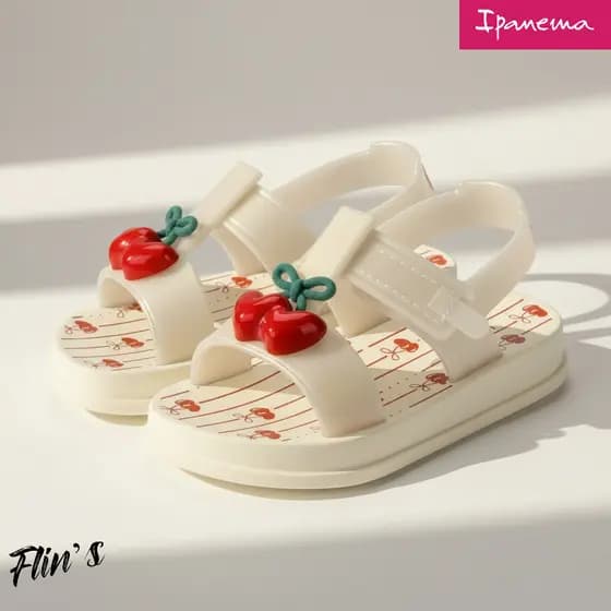 Sandália Infantil Menina Ipanema Little Joy Cereja 🍒 Infantil Conforto + Segurança Antiderrapante