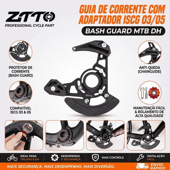 Guia de Corrente com Adaptador ISCG 03/05 Bash Guard MTB DH