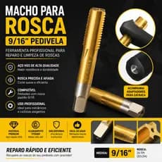 Kit Macho Para Reparar Rosca 9/16 De Pedivela Pedal Bike