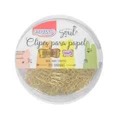 Clipes Para Papel Mini Dourado c/ 200UN CL0501 - BRW