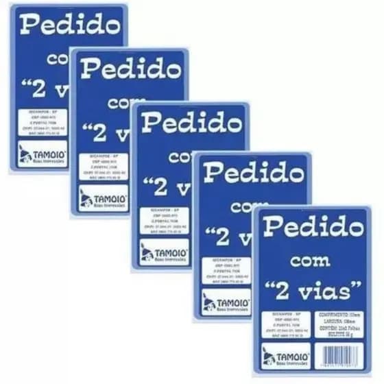 Bloco Pedido Pequeno ( 10x15) Tamoio 2 Vias 25x2 Folhas 1007 Unidades