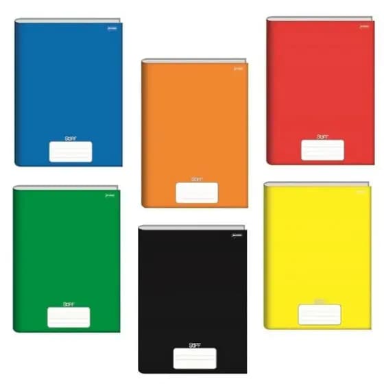 Caderno Brochura Pequeno Capa Dura 1/4  Stiff Jandaia