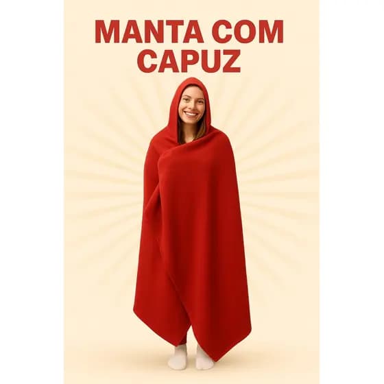 Manta com Capuz/ Cobertor com Capuz