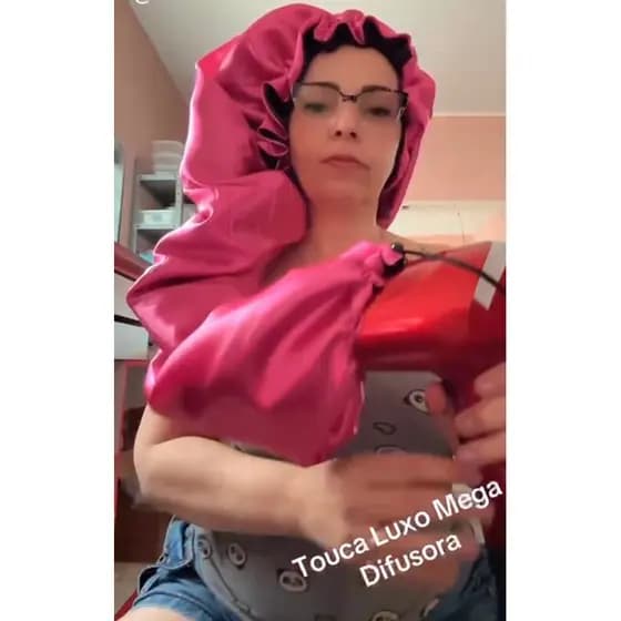 Touca Cetim Luxo Mega Difusora com Dupla face e regulagem