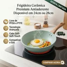 Frigideira Cerâmica Antiaderente Indução Ceramicook Pro Granito Verde Fratelli - Escolha o Tamanho 24cm / 28cm
