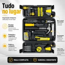 Maleta Ferramentas Profissional Completa 200 Pecas Kit Oficina Multifuncoes