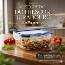 Pote Hermetico Retangular Tampa Vidro 640ml Armazenamento Seguro Conservacao Frescor