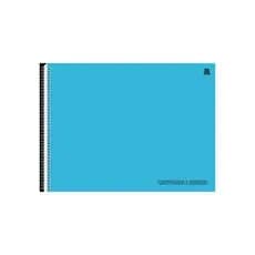 Caderno Desenho Cartografia Papel Alta Qualidade Capa Lisa Azul Profissional Escolar