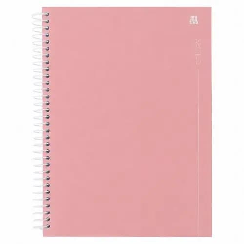 Caderno universitário Espiral 10 Matérias 160 Folhas - Rosa