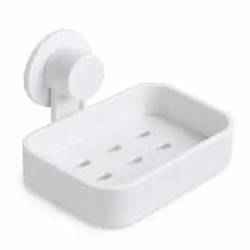 Suporte Adesivo Sabonete Ventosa Resistente Instalacao Sem Furos Branco Compacto