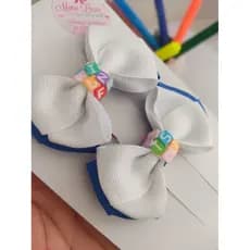 Parzinho Escolar Laço Infantil 7cm – Laço para escola, laço infantil para meninas, laço de cabelo escolar