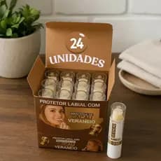 24 Hidratante Labial Manteiga Cacau Ressecamento Rachaduras