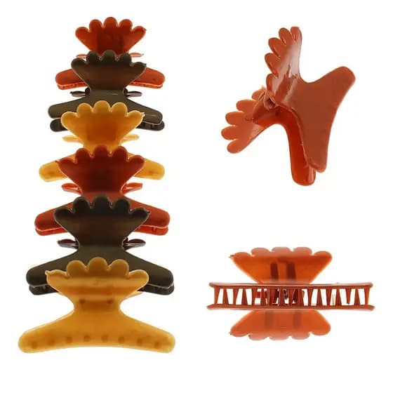 Piranha De Salão Para Cabelo 18 Unidades Marrom/ Terra