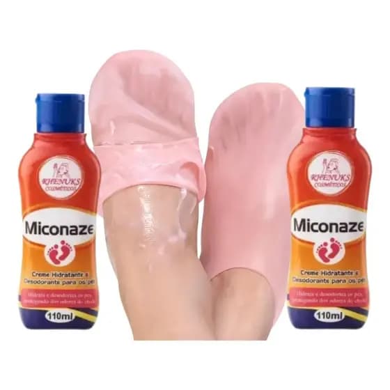 Kit Meia Silicone Hidratante Pés + 2 Creme Miconaze