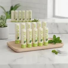 Kit 10 Protetores Labiais Manteiga Cacau Sabor Menta Safira