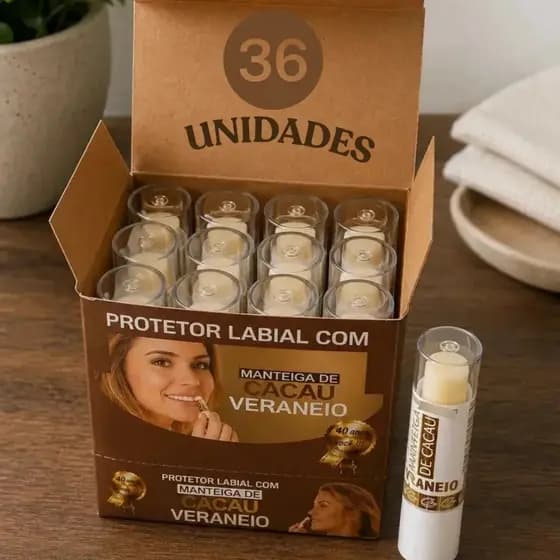 36 Hidratante Labial Manteiga Cacau Protetor Ressecamento