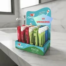 Kit 10 Escovas De Dentes Condor Com Tampa Dental