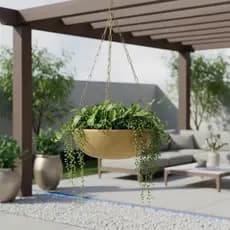 Vaso bacia em polietileno M ideal para plantas cactos, samambaias, COM CORRENTE para Pendurar, área externa