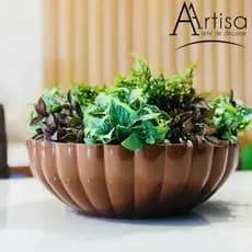 Vaso para plantas Bacia P ondulada estilo fibra de vidro