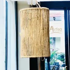Pendente lustre redondo P de palha de milho (cod:366)