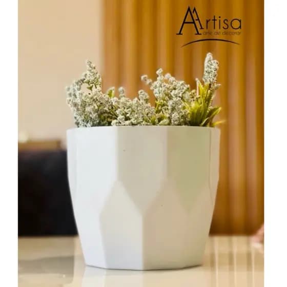 Vaso para decoração e plantas diamante n1 fibra, ideal para centro de mesa, banheiros, escritórios, suculentas