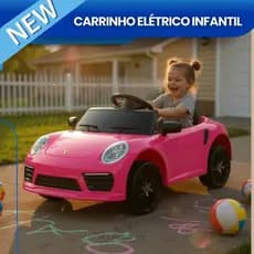 CARRINHO ELÉTRICO CARRO INFANTIL MENINA ROSA DIRIGÍVEL COM CONTROLE REMOTO LUZ SOM PASSEIO INFANTIL