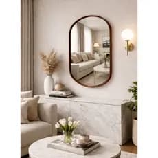 Espelho Orgânico 60x40cm Grande Moderno Decorativo Para Parede Sala Quarto Banheiro