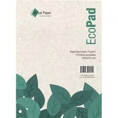 Bloco de Fichário A4 -Papel Reciclado 70F 75g Pautadas Universitario
