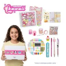 Kit Papelaria Fofa Kawaii 12 Itens para Menina Caneta Borracha Lápis Marca Texto Escolar Presente Dia das Crianças