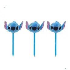 Canetas Stitch Papelaria Fofa Festa Infantil Escolar Azul