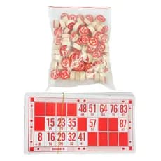 Jogo De Bingo com 90 Pedras Em Madeira 48 Cartelas numeradas