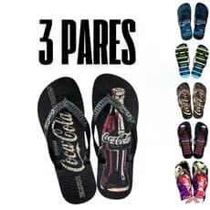 Kit 3 Pares Chinelo Masculino GGR1 Kit Chinela Masculina Kit Chinelo Masculino