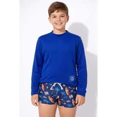 CONJUNTO PROTEÇAO SOLAR  UV50+ DE MENINO SUNGA BOXER E CAMISA MANGA LONGA ORIGINAL PREMIUM