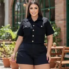 Colete Jeans Plus Size Feminino Curto Lycra Tamanhos Grandes G1 G2 G3 Confortavel e Versatil