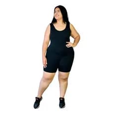 Macacao Maio Curto Plus Size regata Academia Hidroginastica Pilates yoga treino crossfit  Suplex sem tranparencia