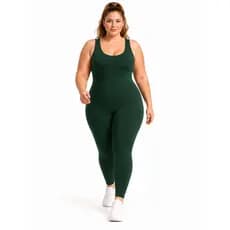 Macacão Longo Plus Size De Academia Feminino Regata Suplex macacao leg Fitness sustentaçao Musculaçao corrida Crossfit