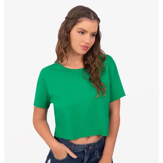 Cropped feminino promoção de fábrica