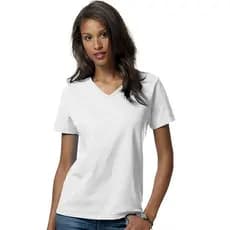 Blusa Feminina Manga Curta Gola V Modelo Baby Look Em Algodão Fio 30 Penteado Gold