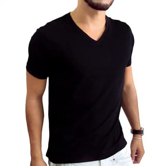 Blusa masculina lisa básica produzida em tecido 100% algodão exclusive