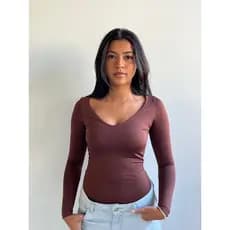 BLUSA FEMININA BORY BODY DECOTE V MANGA LONGA SENXUAL ELEGANTE