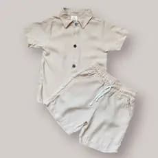 Conjunto Infantil Menino Básico Minimalista Camisa E Short Conjunto social menino
