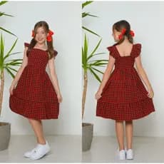 Vestido Infantil Xadrez São João Para Menina Vestido de São João