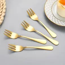 Garfo De Sobremesa De Aço Inoxidável , 4 Unidades , Adequado Para Lanches De Bolo Lunar De Frutas , Chá , Salada Perfeit
