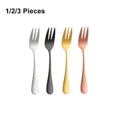3Pieces Garfo De Chá De Café Em Aço Inoxidável Conjunto De Frutas Bolo De Sorvete Sobremesa Para Festa Infantil Casa Espelho De Mesa Ouro